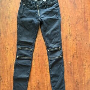 G star asymetrical Black Zipper Detail Skinny Jeans